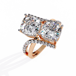 Cushion Duo Solitaire Ring