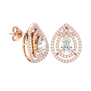 Solitaire Double Halo Studs