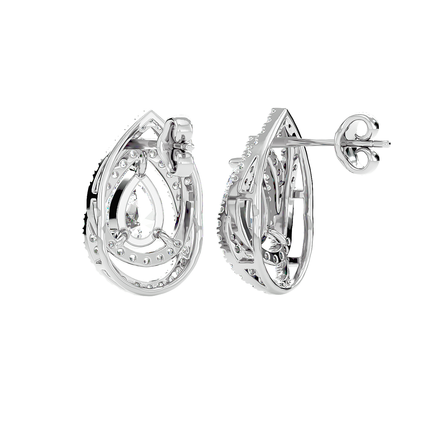 Dual Tone Pear Studs