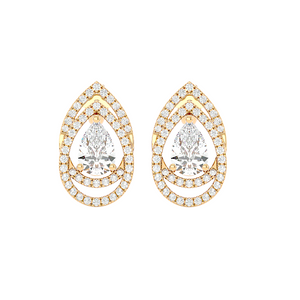 Dual Tone Pear Studs