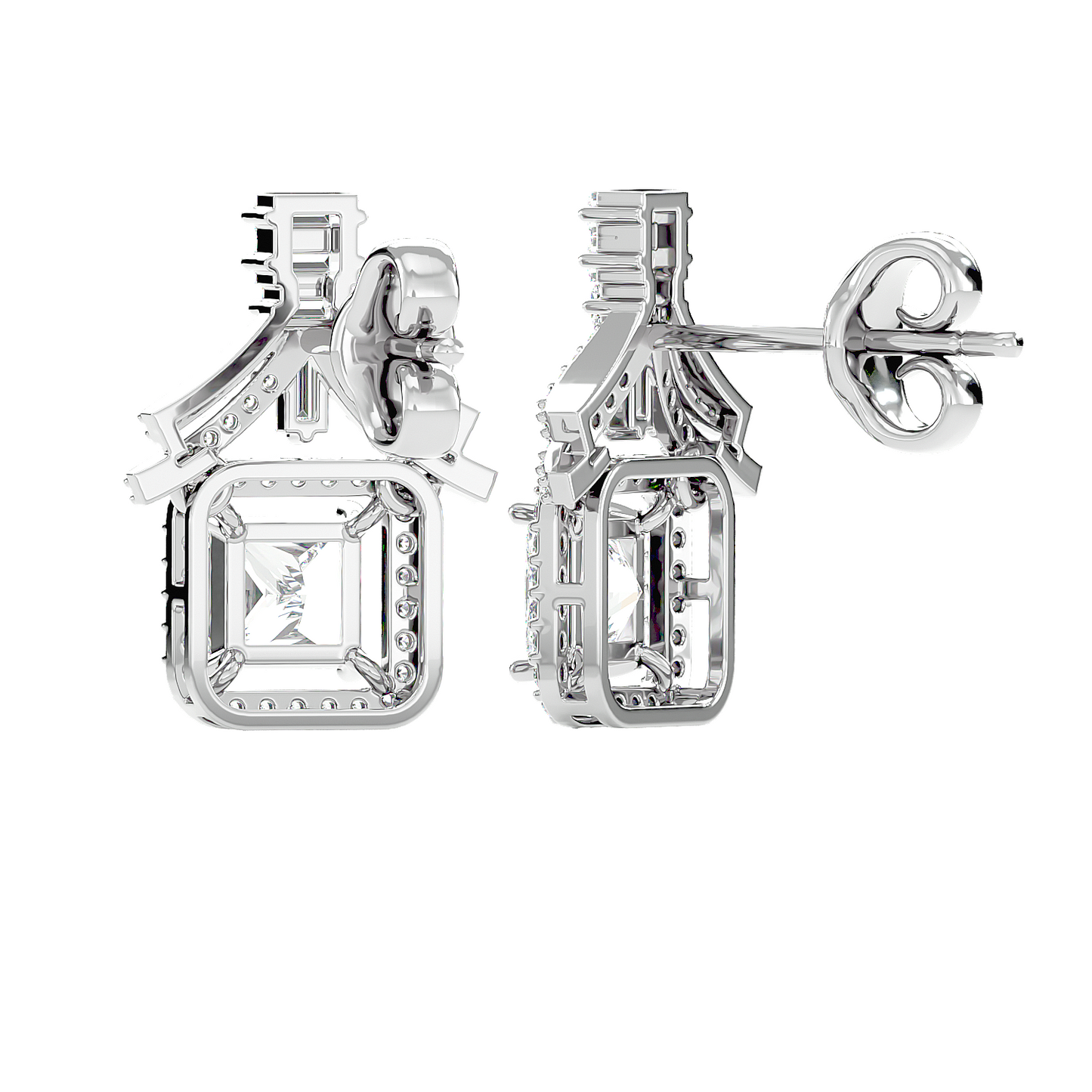 Baguette and Princess Earrings