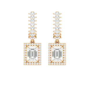 Marquise and Emerald Solitaire Earrings