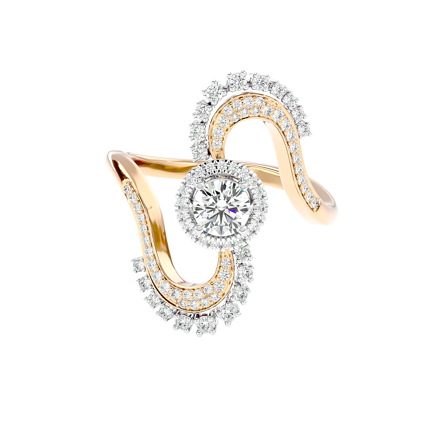Sculptural lab-grown solitaire diamond ring for women – bold spiral luxury