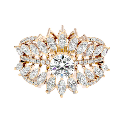 Solitaire Starburst Ring