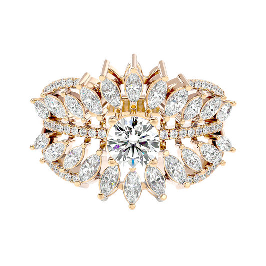 Solitaire Starburst Ring