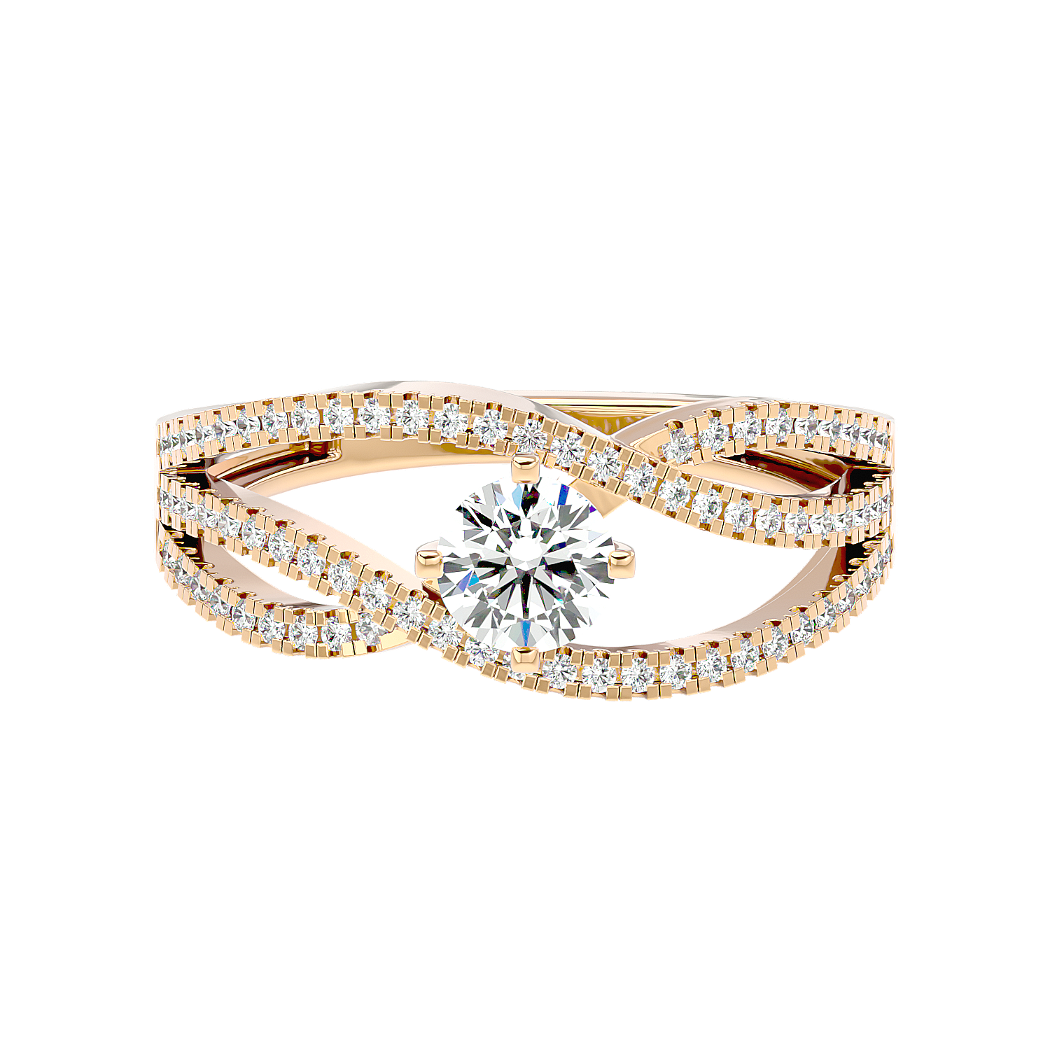 Crossover Pavé Ring