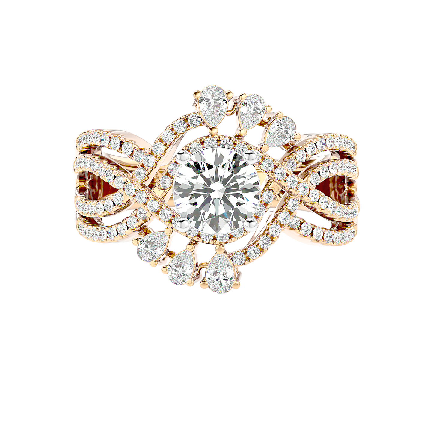 Solitaire Flourish Ring