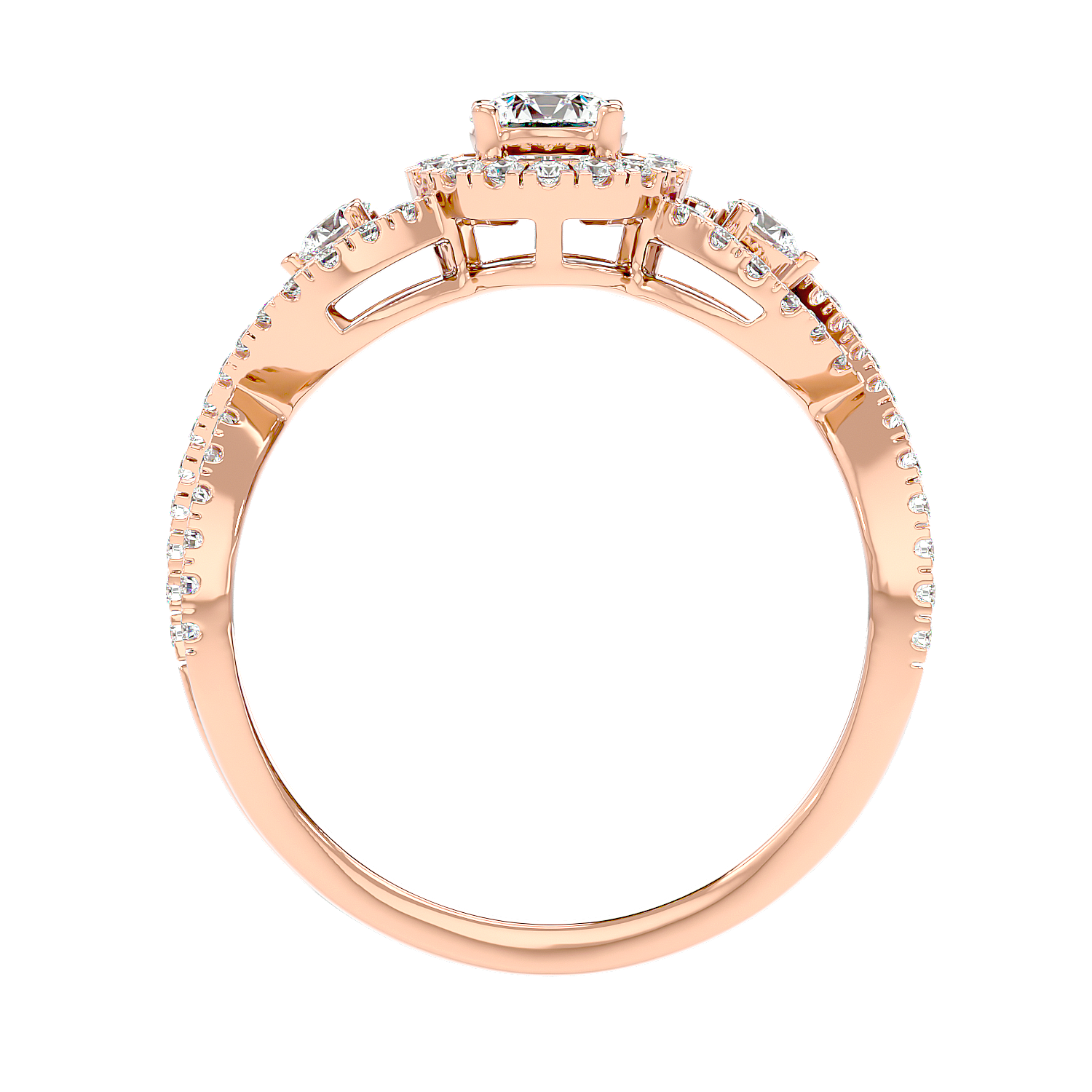 Triple Halo Ring