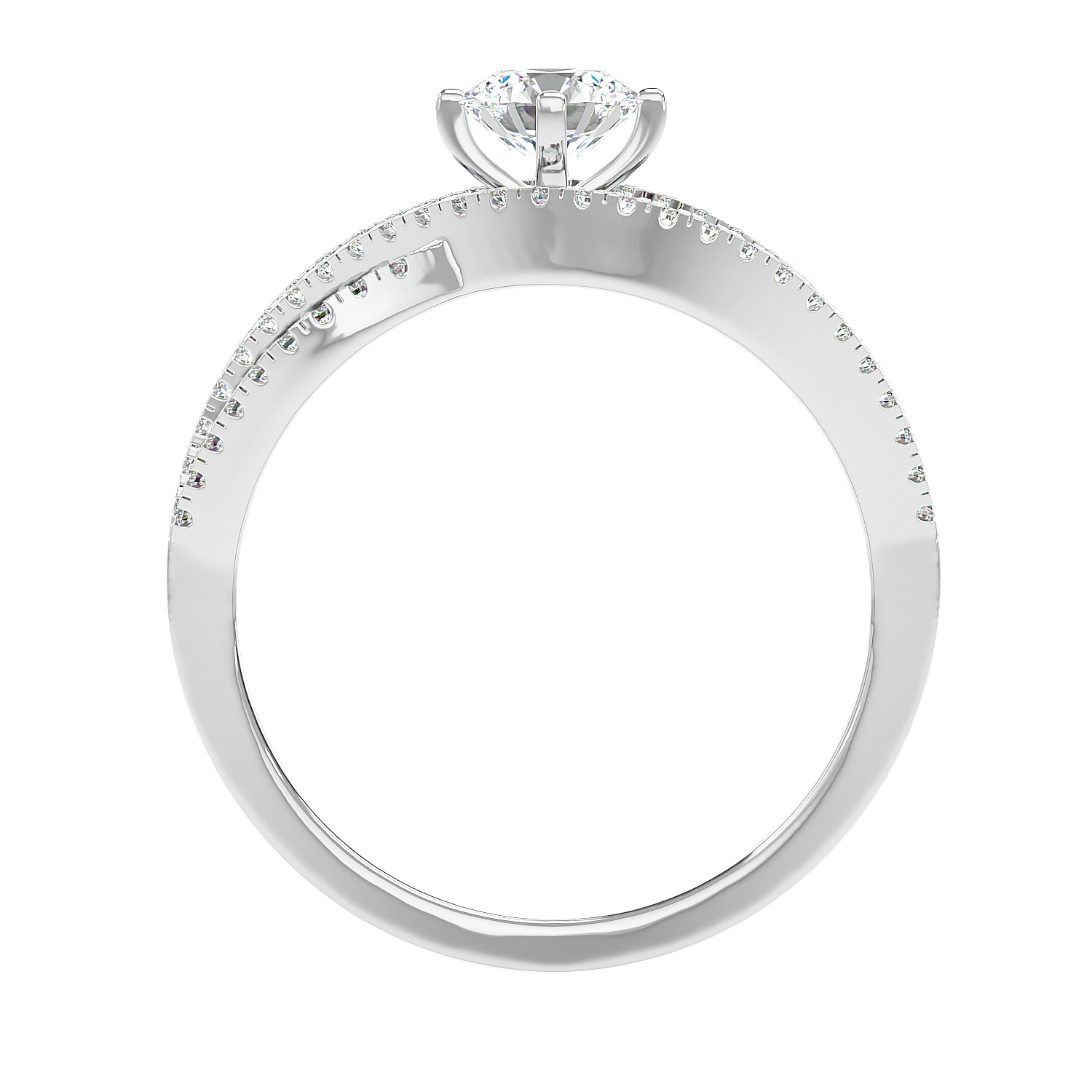 Crossover Pavé Ring