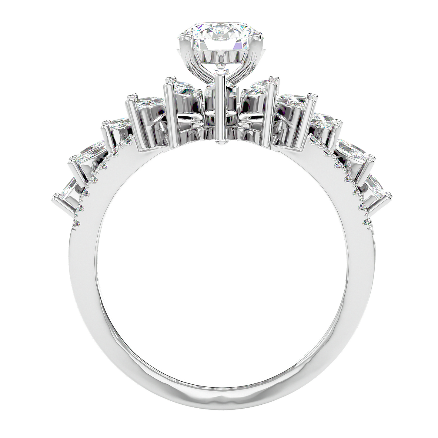 Solitaire Starburst Ring