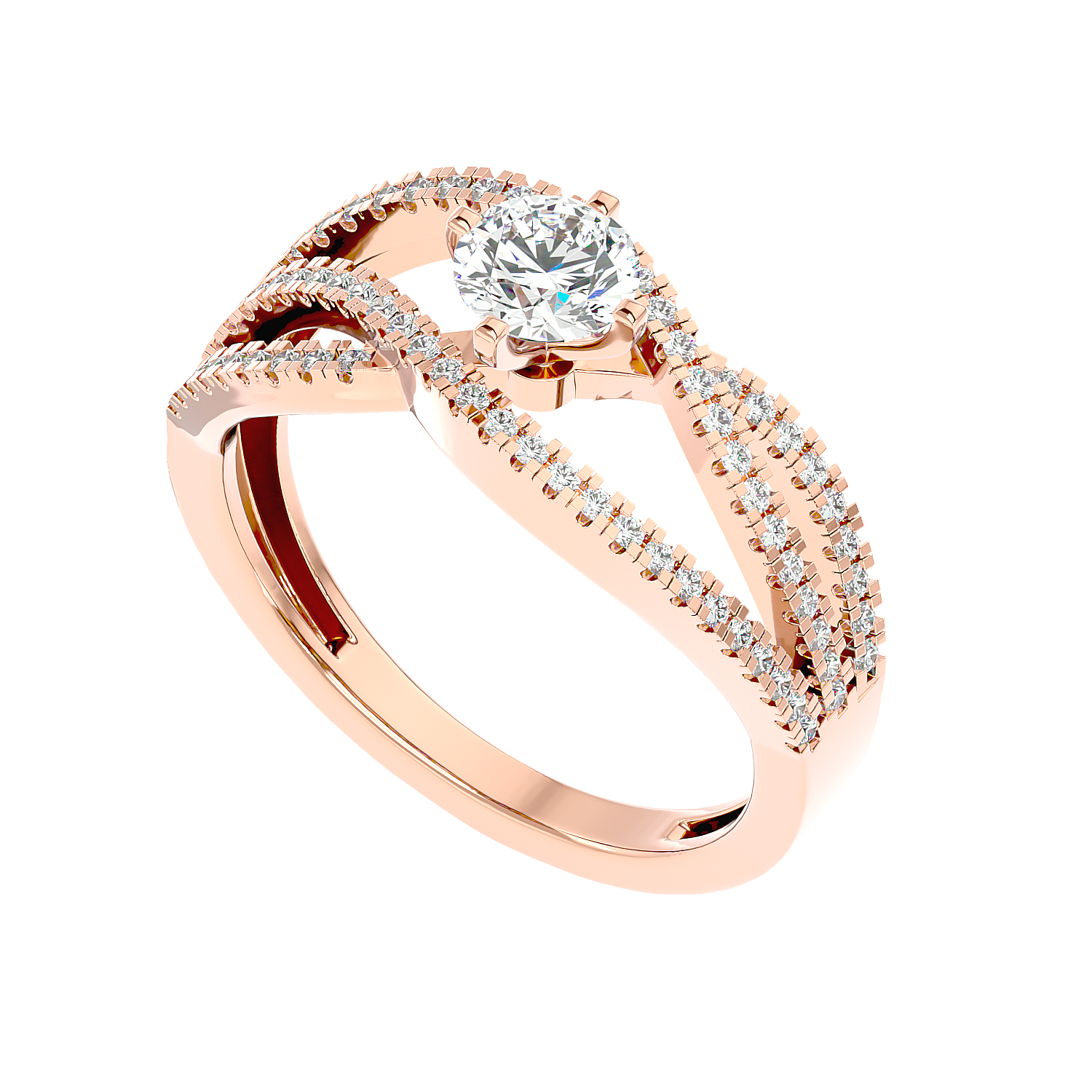 Crossover Pavé Ring