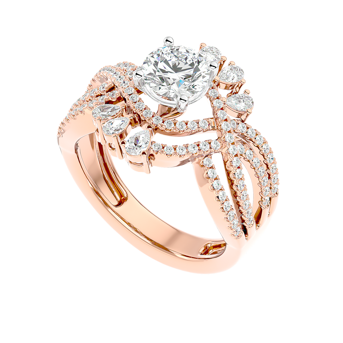 Solitaire Flourish Ring