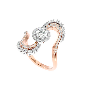 Sculptural lab-grown solitaire diamond ring for women – bold spiral luxury