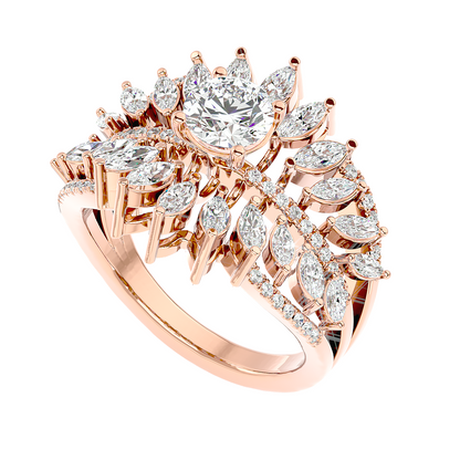 Solitaire Starburst Ring