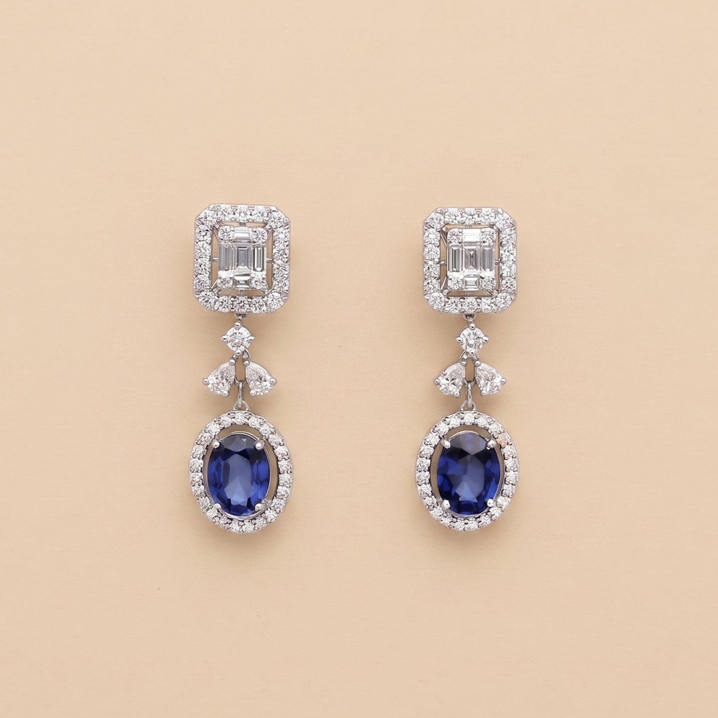 Labgrown Illusion Setting Tanzanite Hangings