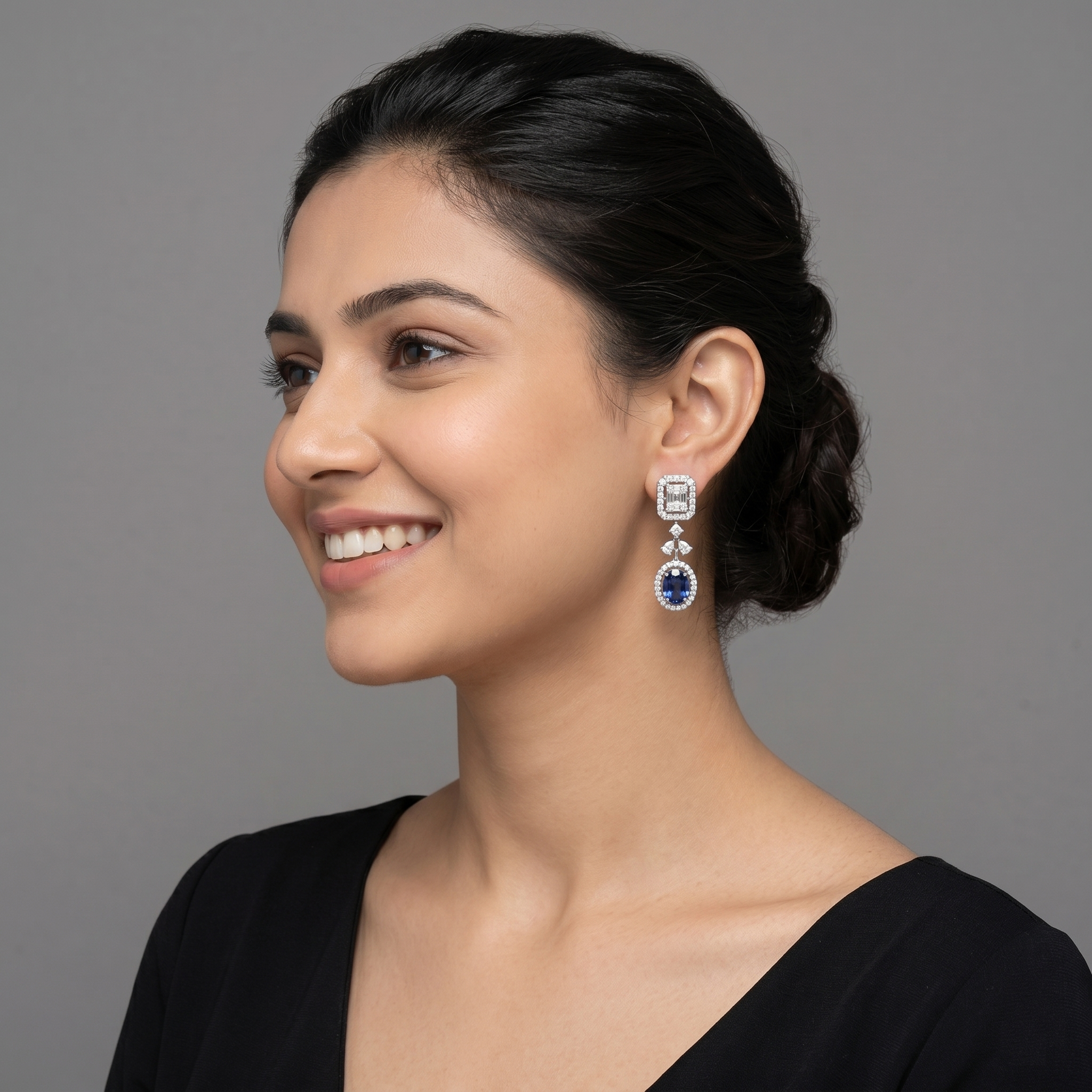 Labgrown Illusion Setting Tanzanite Hangings
