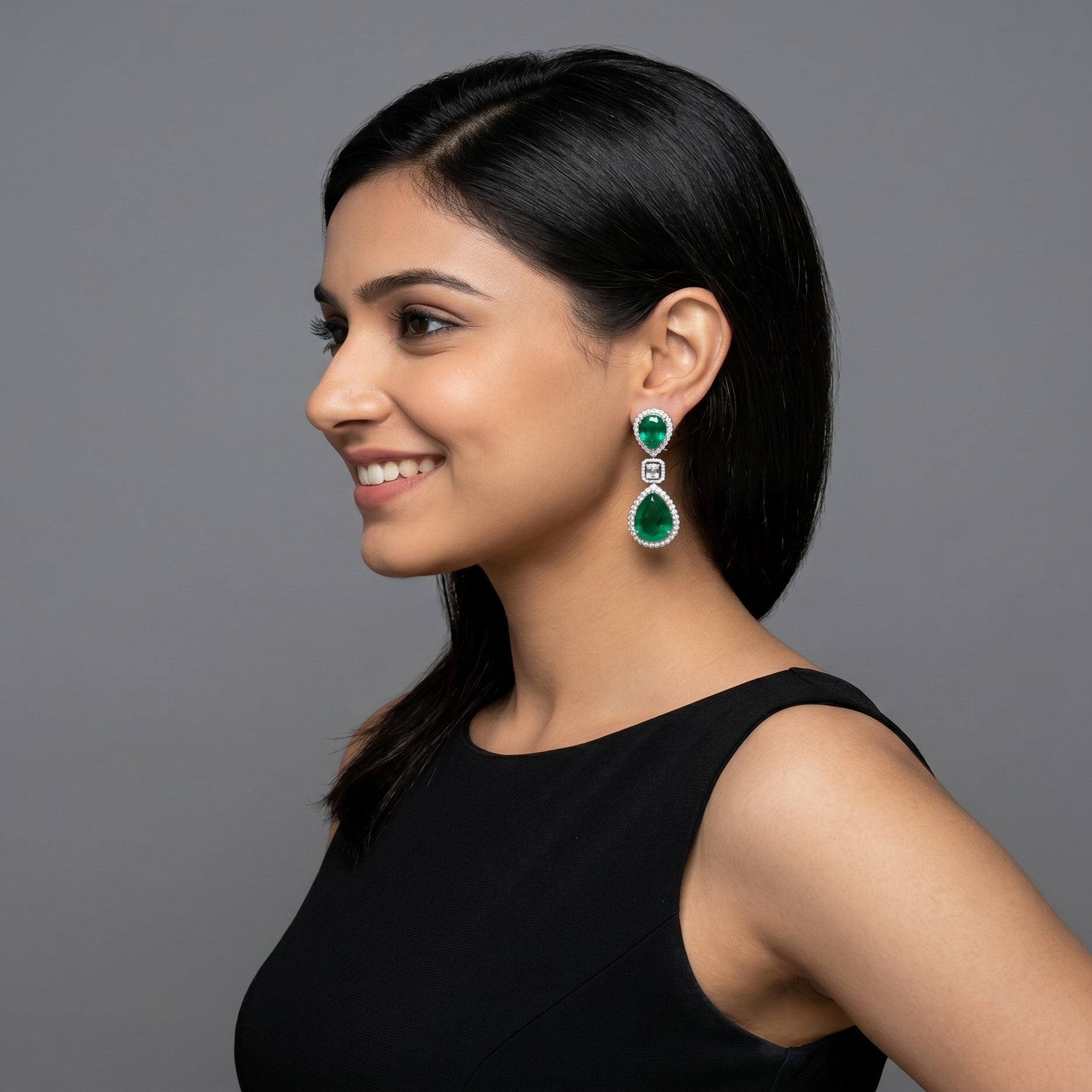 Labgrown Colombian Emerald Statement Earrings