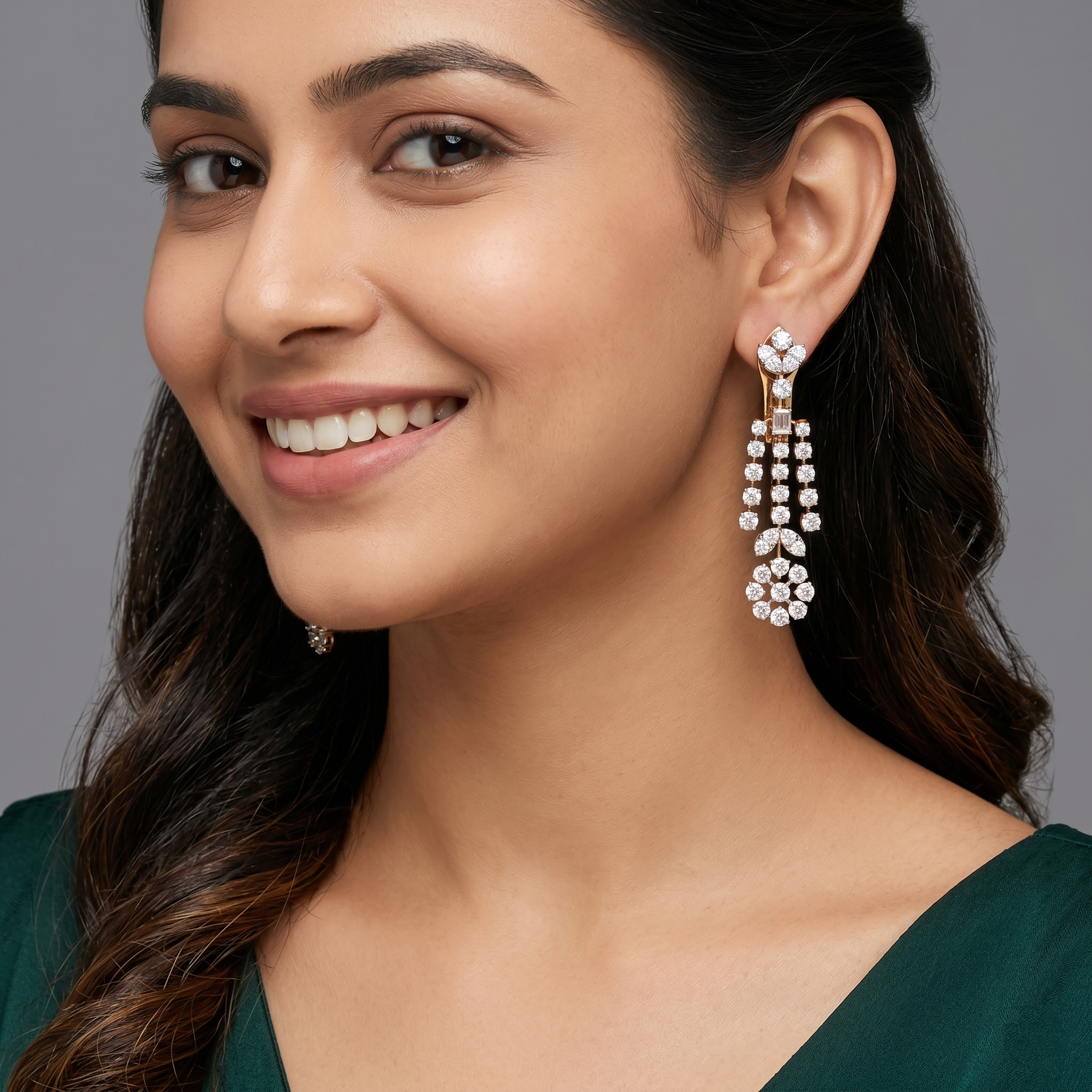 Classic Round Labgrown Hanging Earrings