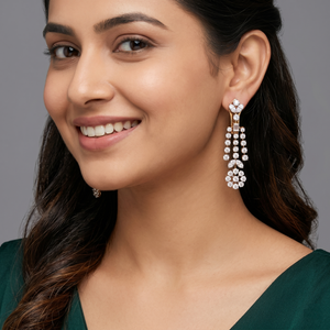 Classic Round Labgrown Hanging Earrings