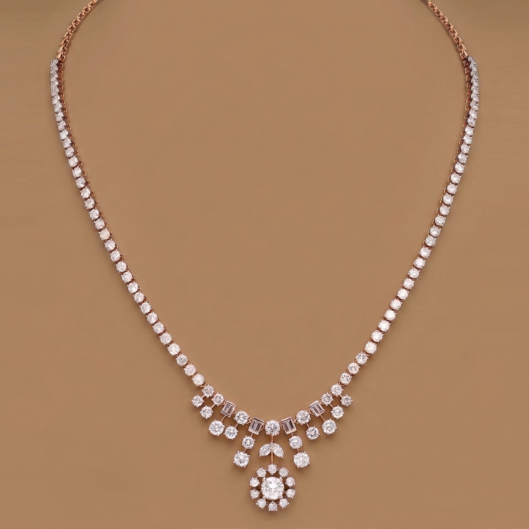 10ct Round Labgrown Diamond Single Line Necklace