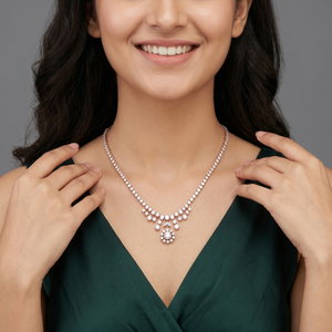 10ct Round Labgrown Diamond Single Line Necklace