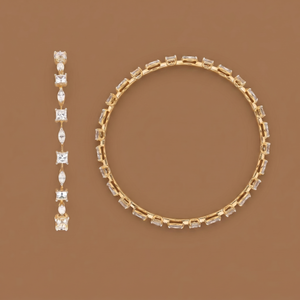 10cent Princess-Marquise Labgrown Bangle Pair