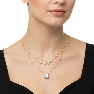 Double Layer Solitaire Necklace