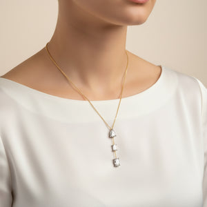 Pear, Emerald & Oval Necklace