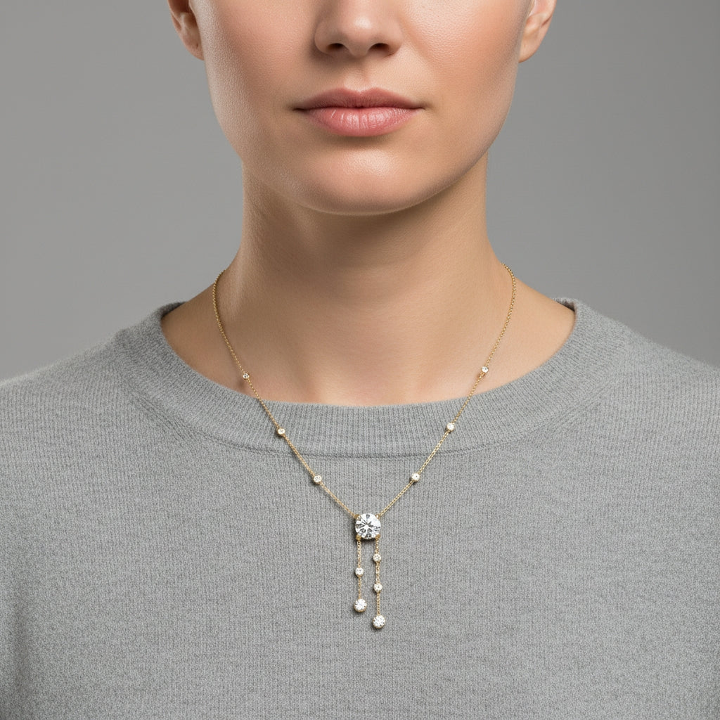 Fine Lines Solitaire Necklace