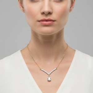 Pear Drop V-Necklace