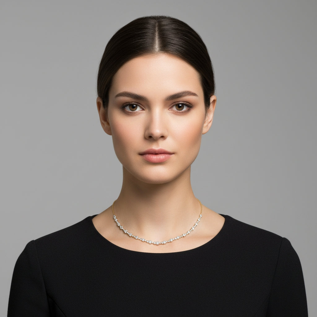 Round & Oval Curve Necklace