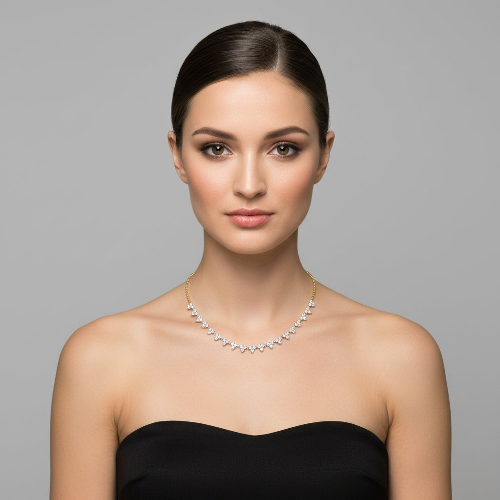 Three-Stone Round Necklace