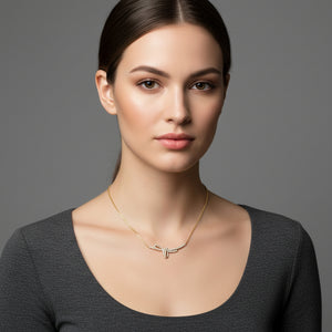 Round Brilliant Bow Necklace