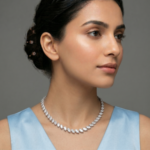 0.25cent Marquise Diamond Single Line Necklace