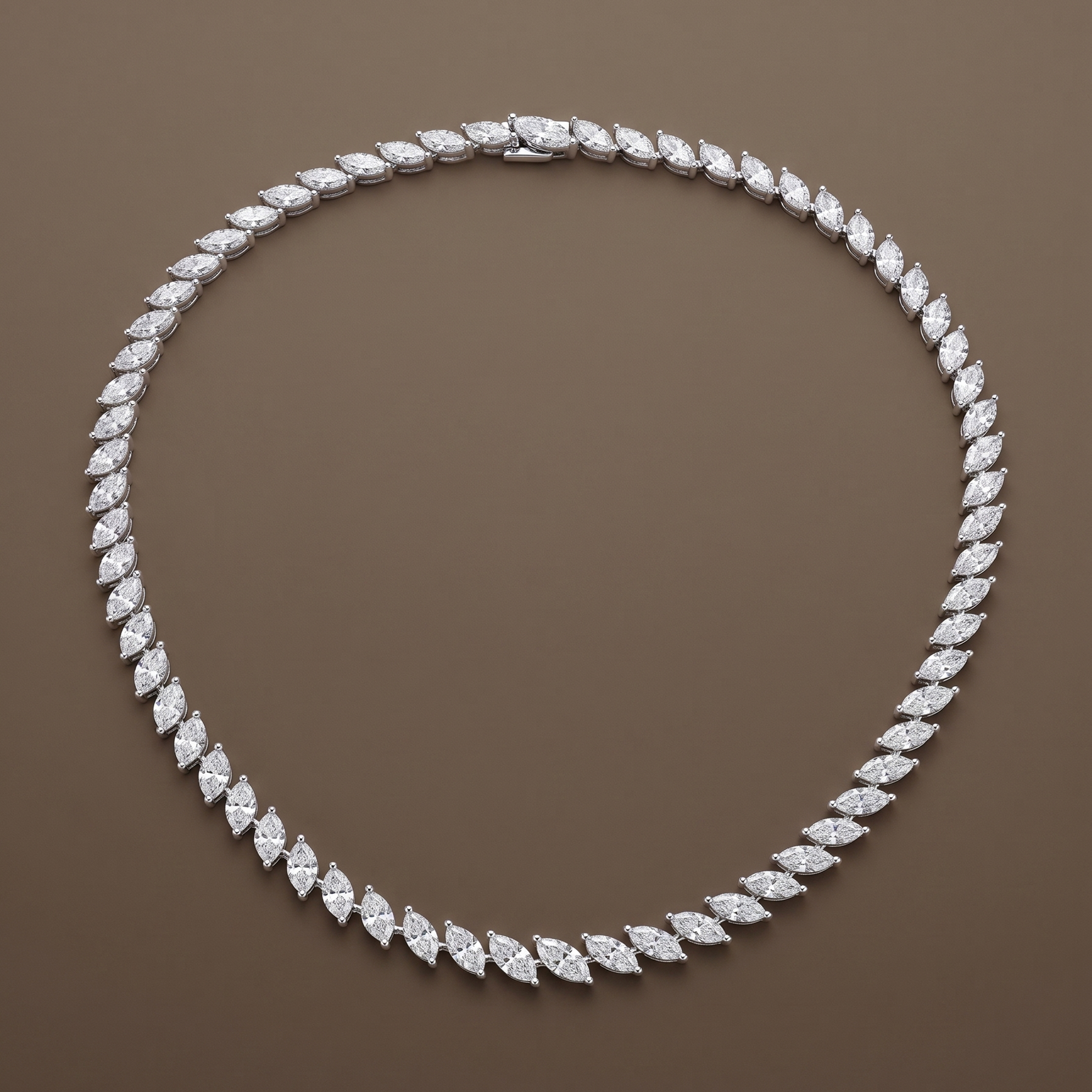 0.25cent Marquise Diamond Single Line Necklace