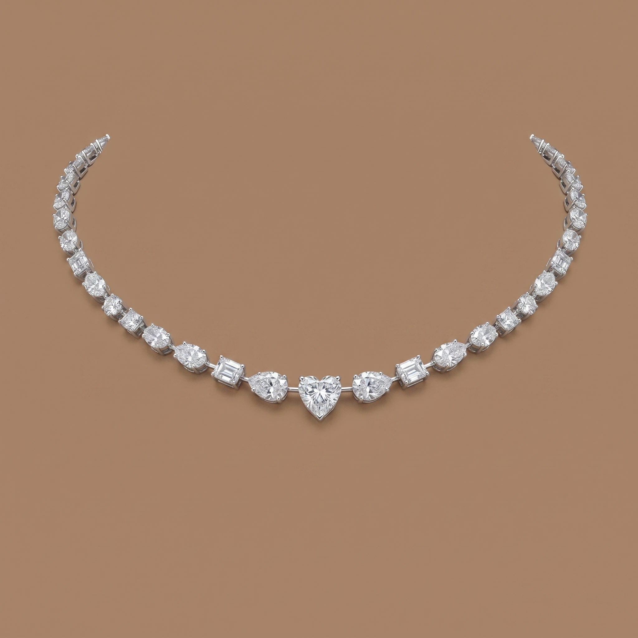 0.30cent Mix Shape Diamond Cocktail Necklace