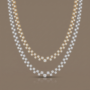 0.15cent Labgrown Diamond Two Layer Detachable Necklace