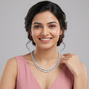 Marquise-Pear Single Line Necklace