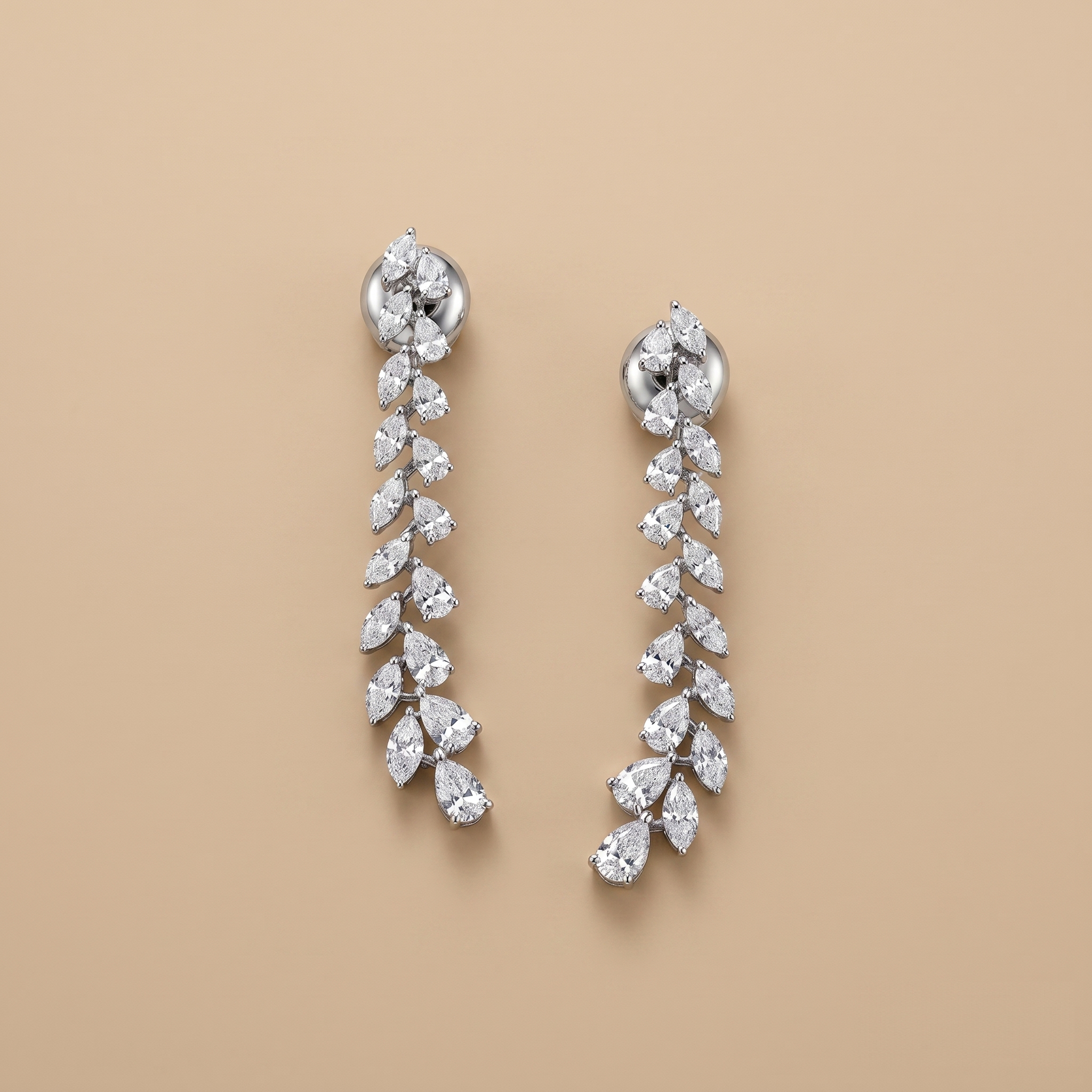 Marquise-Pear Single Line Earrings