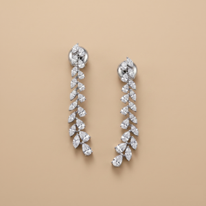 Marquise-Pear Single Line Earrings