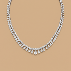 Marquise-Pear Single Line Necklace