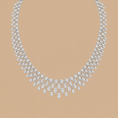 Marquise Diamonds Broad Statement Necklace