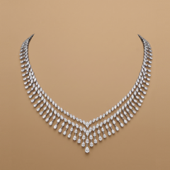 Fancy Diamonds Evergreen Cocktail Necklace