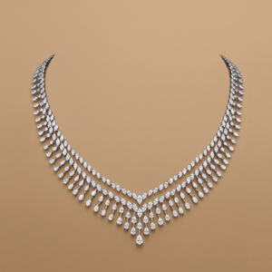 Fancy Diamonds Evergreen Cocktail Necklace