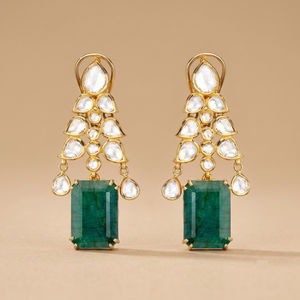 Leaves of Polki cocktail earring