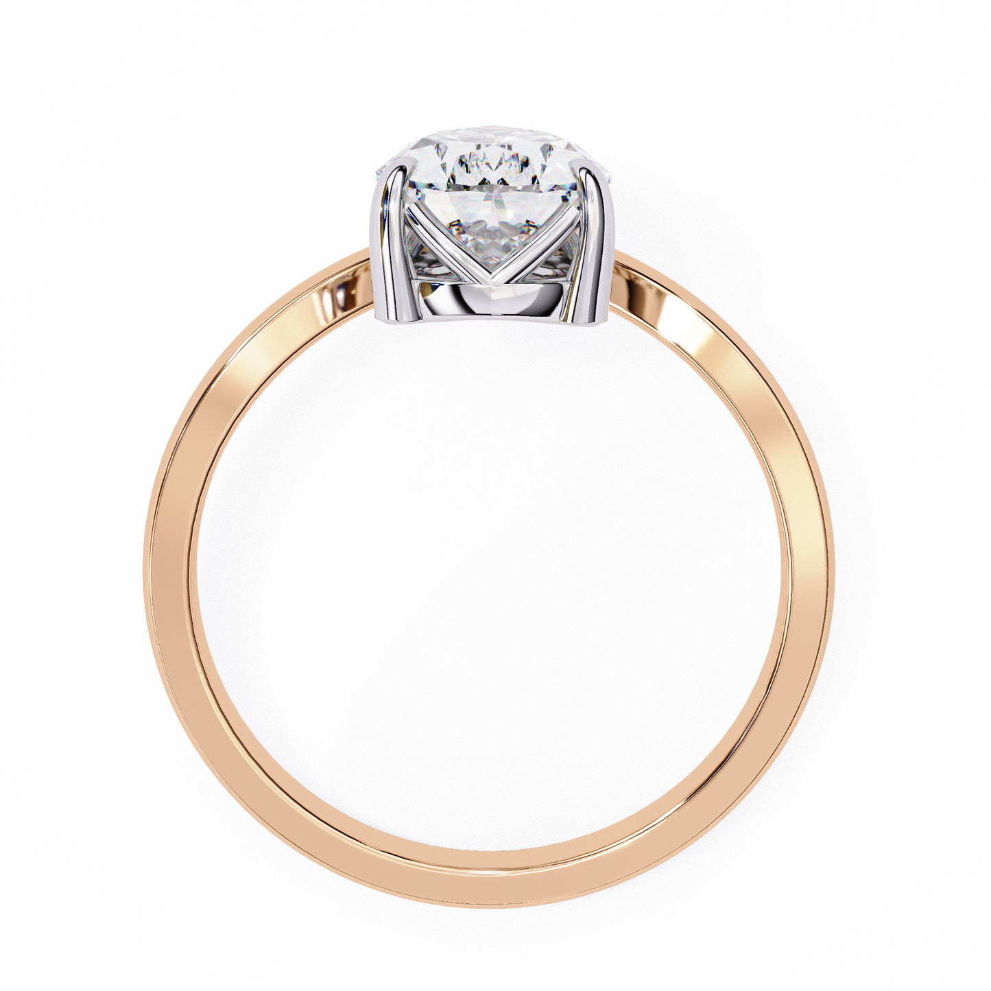 Solitaire Pear Cluster Ring