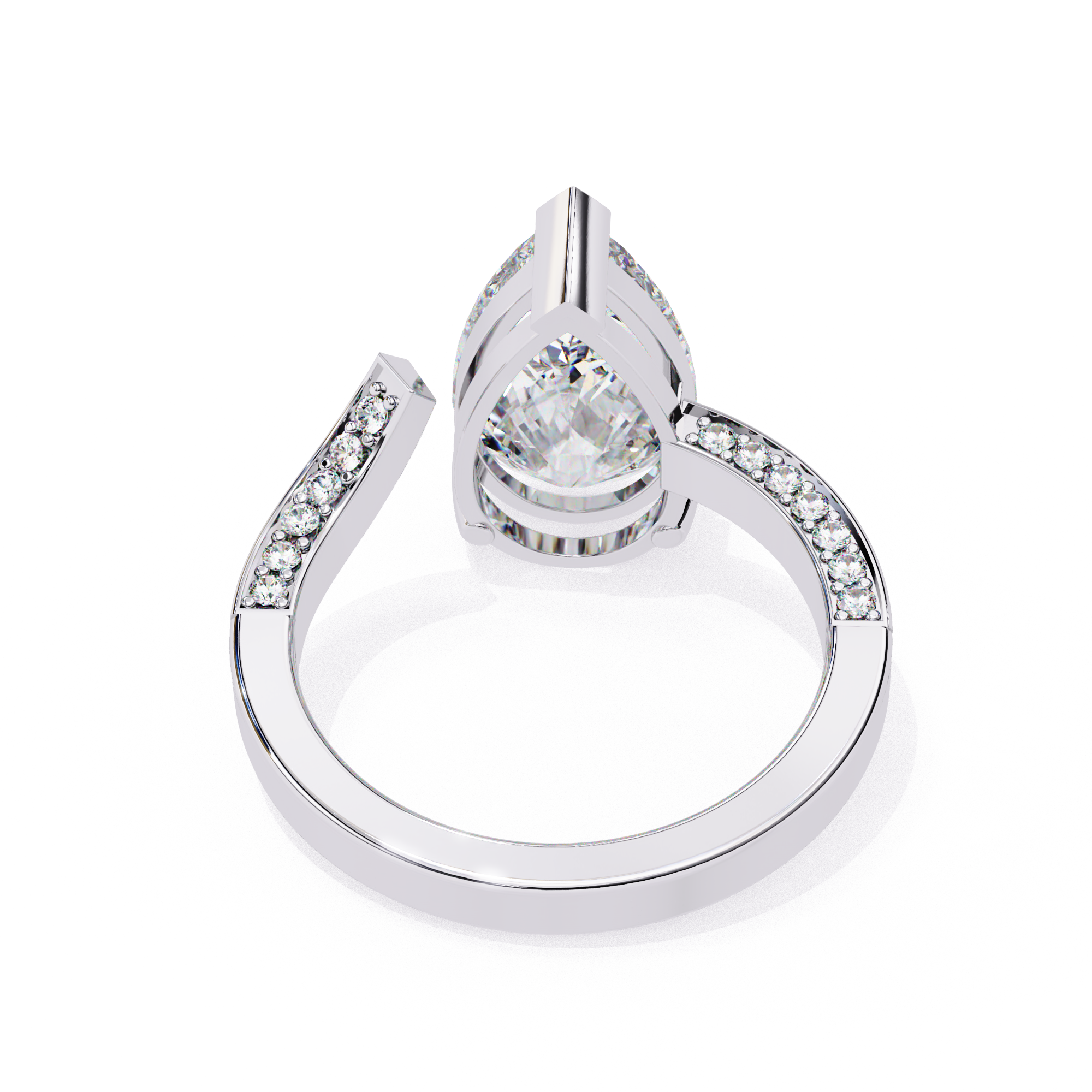 Lab-created open-style solitaire diamond ring for women – 100% custom-made