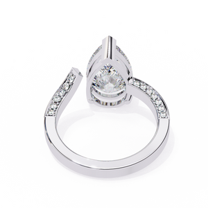 Lab-created open-style solitaire diamond ring for women – 100% custom-made