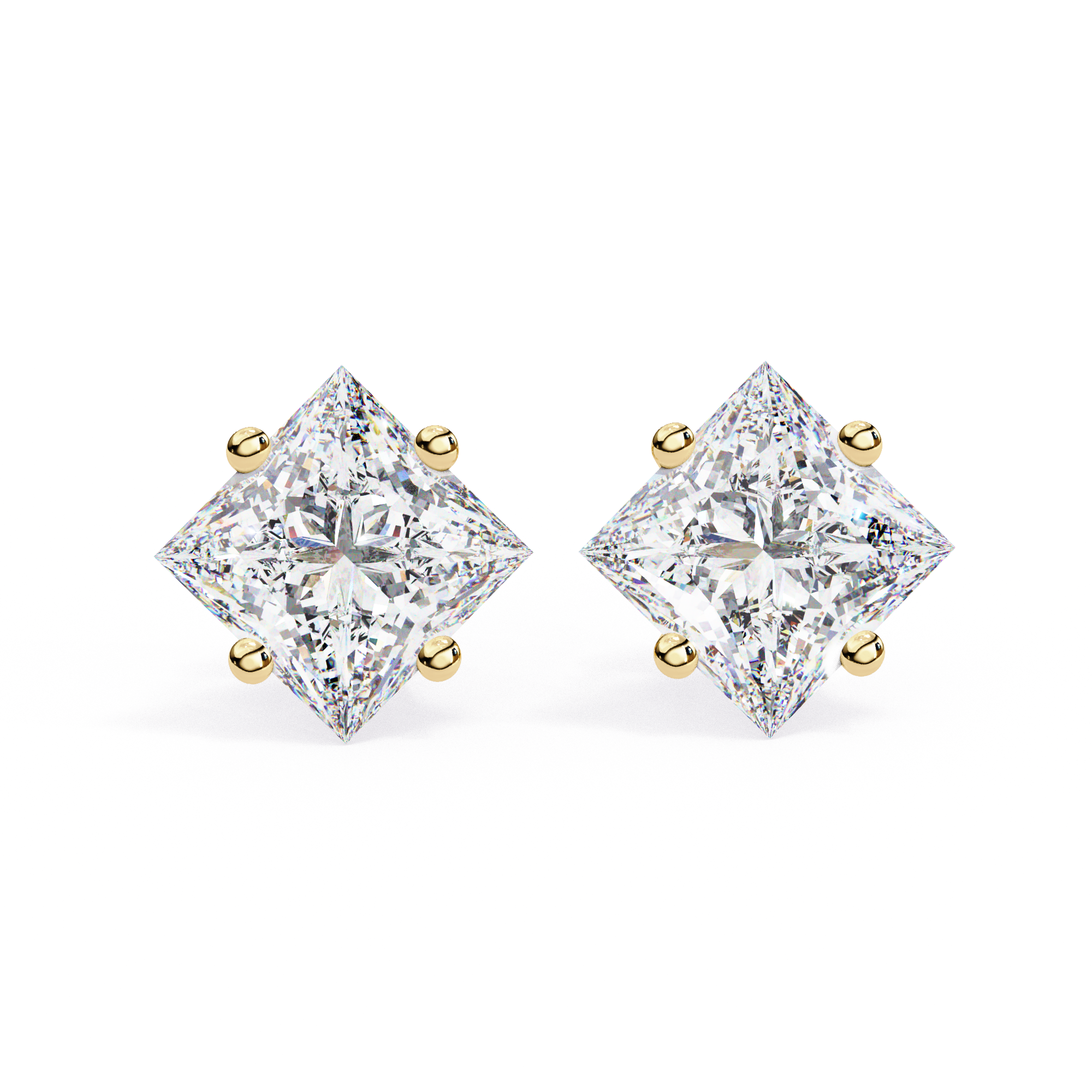 Princess Solitaire Earrings