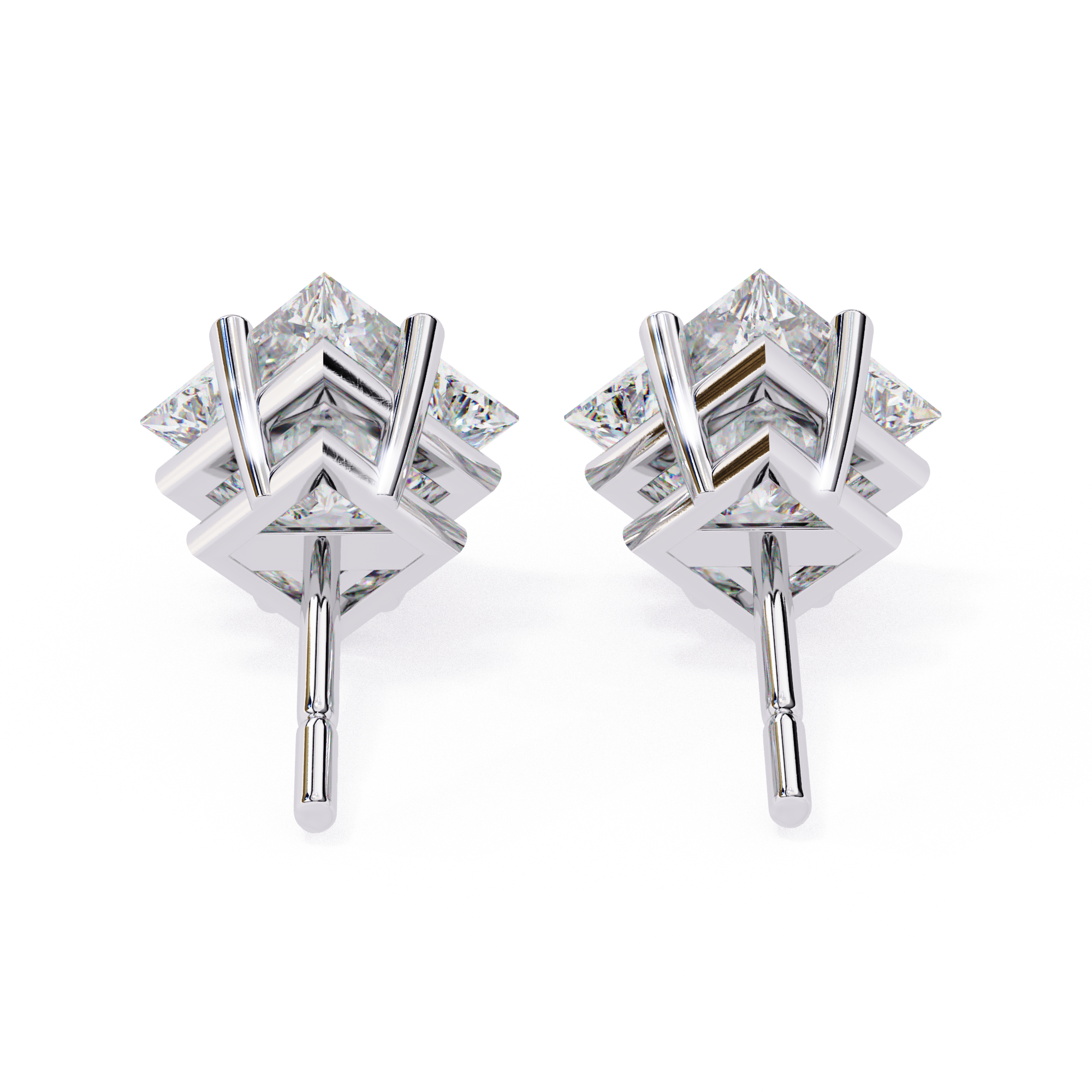 Princess Solitaire Earrings